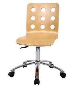 C25 Natural Wood Color Task Desk Computer Student Office Chair Retro