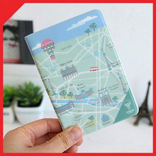 France Paris Street Map PASSPORT CASE Credit ID Card Cover Holder