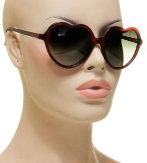 Hearts Womens Cool Shades Translucent Red Frame Black Lens Sunglasses