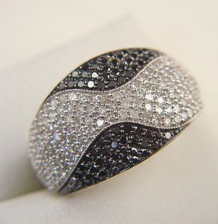 INCREDIBLE 2.00CT BLACK AND WHITE DIAMOND DRESS RING 9CT GOLD