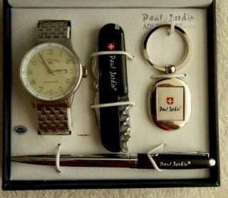 Paul Jardin Adventure Gift Box Set Watch Knife Pen NEW