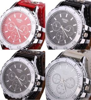 quality New Leather Fashion Oversized Men Quartz watch Wrist Watch
