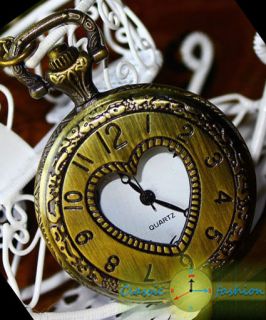 style Digital Love M Necklace Quartz Pocket Watch Xmas gift YH140