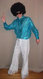 FANCY DRESS Mens 70s 80s DISCO shirt & flares Outfit