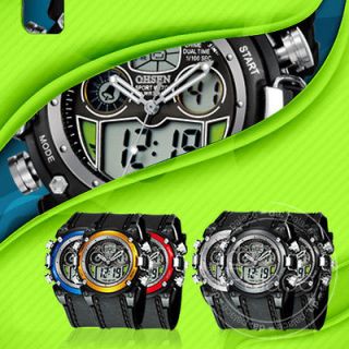 Military Dual Time Digital Diver Alarm Mens Sport Watch Wrist New