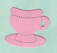 30 Die cut teacup sizzix asst colours tea party tea cup