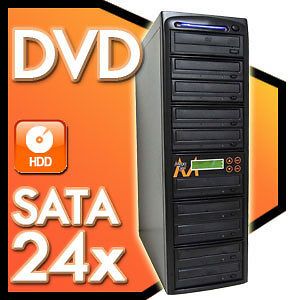 Burner 24X CD DVD Duplicator+500 GB DL Disc Drive Copier Tower