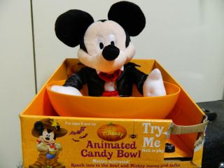 HALLOWEEN ANIMATED DISNEY MICKEY MOUSE CANDY DISH BOWL PROP
