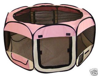 Pink Pet Dog Cat Tent Puppy Playpen Exercise Pen Soft Crate Travel S