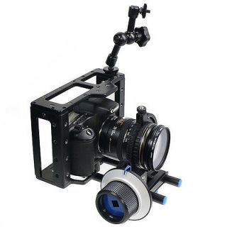 DIGITAL DSLR Video Camera Cage Bracket Stabilizer Rig Follow Focus