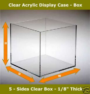 Acrylic Plexiglass Display Case   Box 8x8x 8 1/8