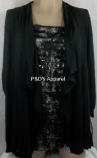 Women Plus Size Clothing Style & Co 1X 2X 3X Black Layered Shirt Top
