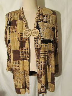 Dorothy Schoelen Platinum Rustic Looking Jacket w/ Beads & Hemp Trim