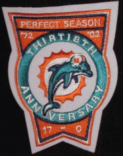 MIAMI DOLPHINS PERFECT SEASON 17 0 PATCH NFL FOOTBALL JERSEY PATCH