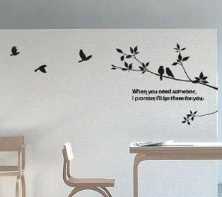 Wall Decor Vinyl Wall Decals Quote Decal 2012NEW Birds fly to branch