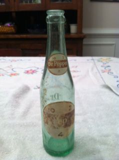 Vintage Dr Pepper 1202 L71 Green Glass Soda Bottle 10oz