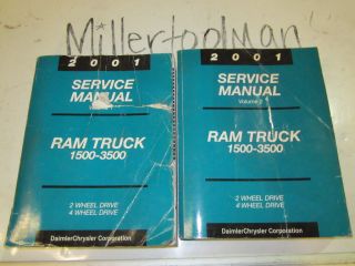 2001 DODGE RAM TRUCK 2 VOLUME 1500 3500 SERVICE MANUAL SET