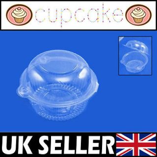 Plastic Single Individual Cupcake Muffin Dome Boxes Cups Pods New UK