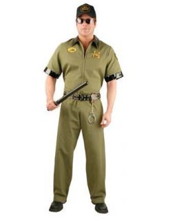 Patrol Officer Jumpsuit Police Green Dress Up Halloween Adult Costume