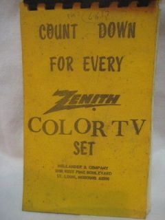 Vintage Zenith Color Tv Set Countdown Manual