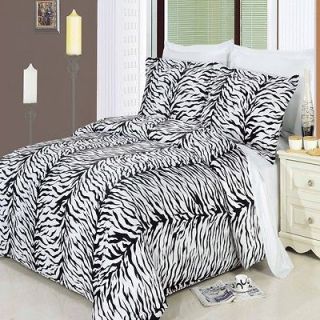 100% Egyptian Cotton Zebra Animal Print Duvet Cover Bedding Set