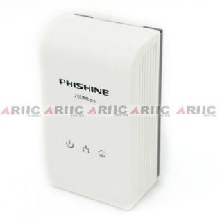 Phishine Power Modem Audio HomePlug AV 200Mbps Mini Ethernet Bridge