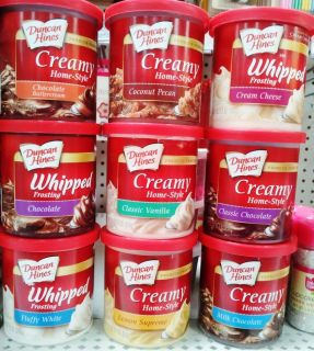 DUNCAN HINES CREAMY WHIPPED CAKE CUPCAKE FROSTING ICING ~ 10 FLAVOR