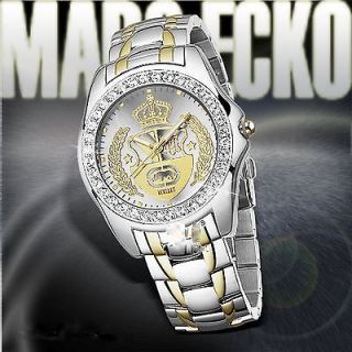 New Marc Ecko Mens E10561G1 The Encore Oz Silver and Gold Crystals