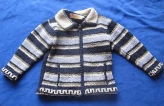 Boys blue Hand Made Ecuador sweater jacket coat sz 6