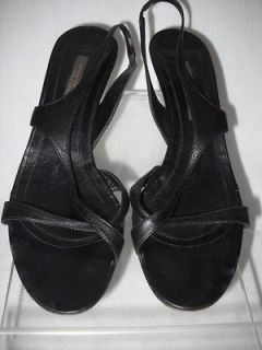 NARCISO RODRIGUEZ BLAC K LEATHER HEEL SANDALS 39 US 9