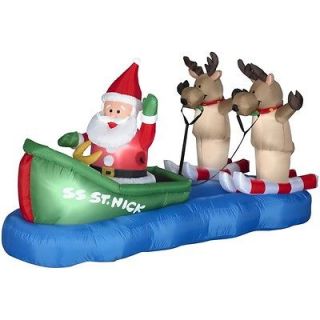 ft Waterskiing Canoe Boat Santa Reindeer Christmas Airblown