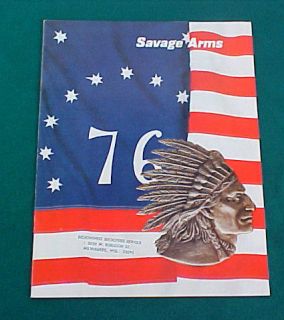 Vintage 1976 Savage American Flag Firearm Gun Ammunition Catalog