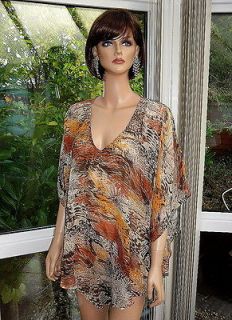 BNWT PIA ROSSINI  BEACH PONCHO / COVER UP ~ TURQUOISE MIX