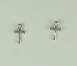 Silver & Surgical Steel Ankh stud earrings  Egypt, Key of Life, Ankhs