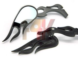 BLACK FLAME CUSTOM SIDE REARVIEW MIRRORS FOR HARLEY DYNA GLIDE ROAD