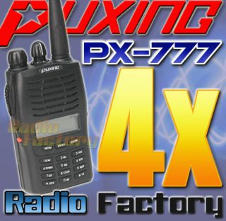 4x Puxing PX 777 VHF 136 174 Ham radio + Program Cable