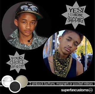 Jaden Smith SET of 2 BUTTONS or MAGNETS or MIRRORS pinback badge will