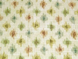 Mill Creek Screen Print 54 1/2 W Fabric, 1 3/4 Yds Tan/Green/Gold