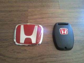 Honda Civic JDM Steering Wheel Emblem and JDM Key Cover Combo