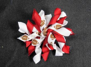 ScarletWhiteSan Francisco 49ers Korker Hair Bow (Handmade)