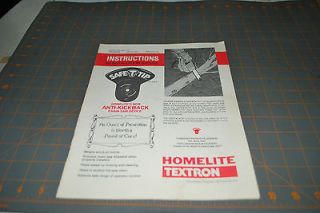 HOMELITE CHAIN SAW textron OWNERS MANUAL
