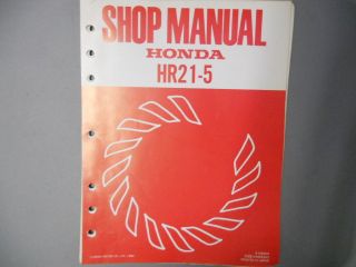 Honda Factory Service Manual HR21 5 Lawn Mower