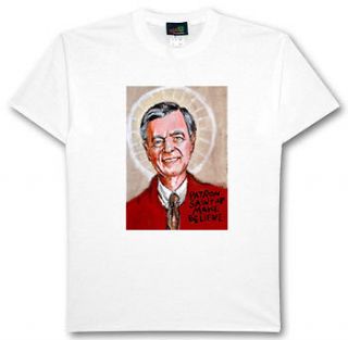 Mr. Rogers T shirt   the patron saint of make believe   Cool