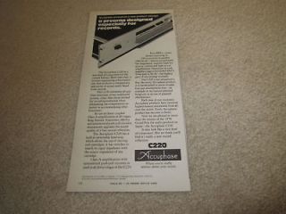Accuphase C220 Preamp Ad, 1978, Article, Info, 1 pg