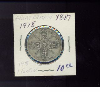 1918 Great Britain 1 Florin Y 817 Silver Coin