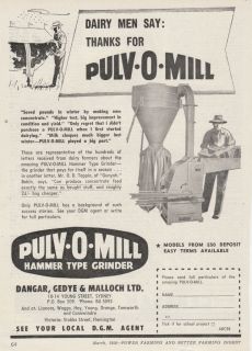 Vintage 1958 DGM PULV O MILL HAMMER TYPE GRINDER STOCK FEEDING