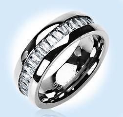 HP Titanium Mens CZ Eternity Wedding Band Ring Size 12