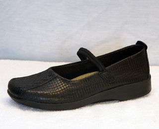 Arcopedico SHAWNA Black Snake Embossed Leather Flat, size EU 38 41