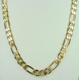 18K Gold Overlay Figaro Chain Link Necklace or Bracelet   Lifetime