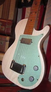 Vintage 1950s JMP Decar Stratotone Electric Guitar White Linoleum w